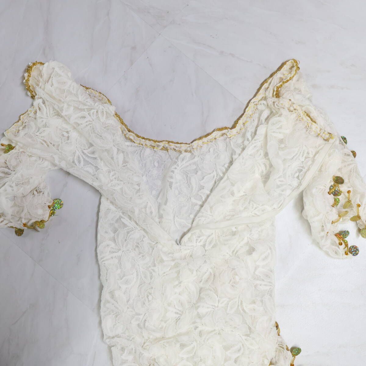 ベリーダンス バラディドレス レース ホワイト ベリーダンス バラディ