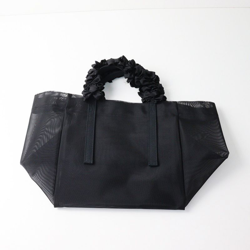 美品 ラドロー LUDLOW グレープハンドル メッシュバッグ ｜ブラック
