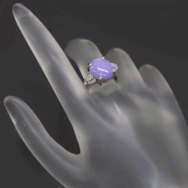 Pt900 ラベンダー翡翠 ダイヤモンド リング 5.57ct D0.44ct - メルカリ 