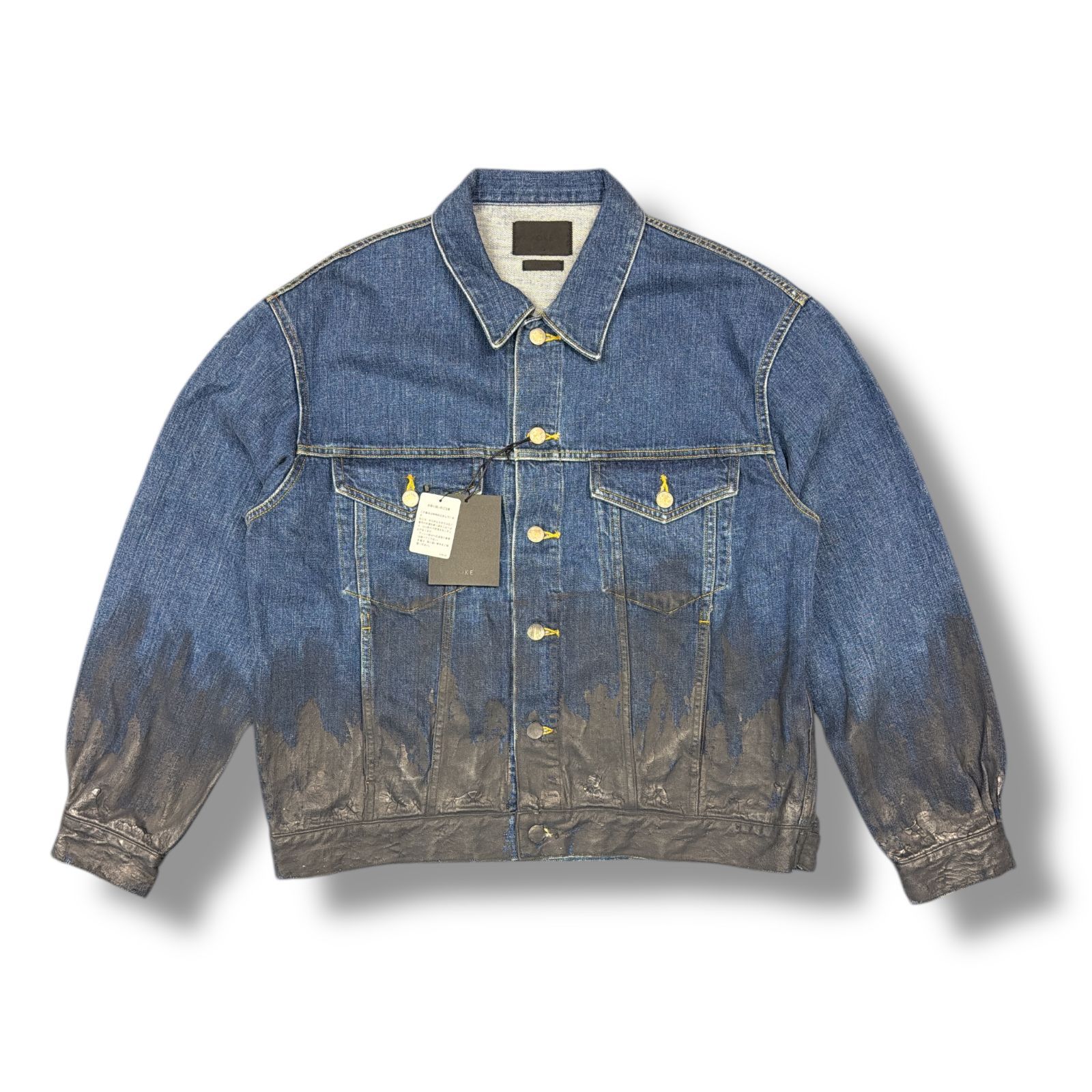 参考上代85800円 YOKE 24AW HAND PAINTED DENIM TRUCKER JACKET ハンドペイントデニムトラッカージャケット Gジャン ヨーク YK24FW0785B インディゴ 2 99206A9