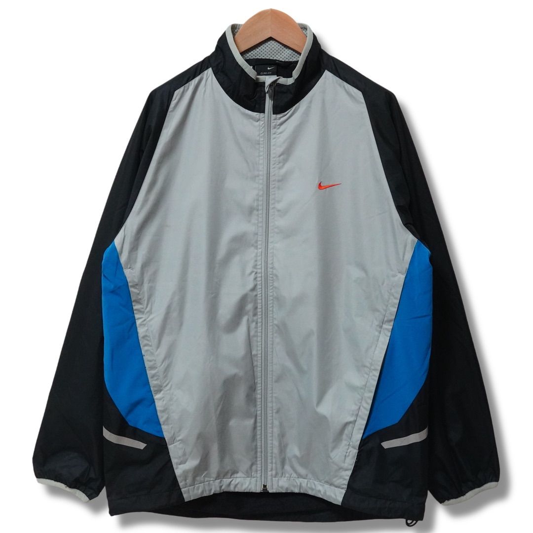 ナイキ ナイロンジャケット L 00s NIKE ロゴ 刺繍 ストリート Y2K
