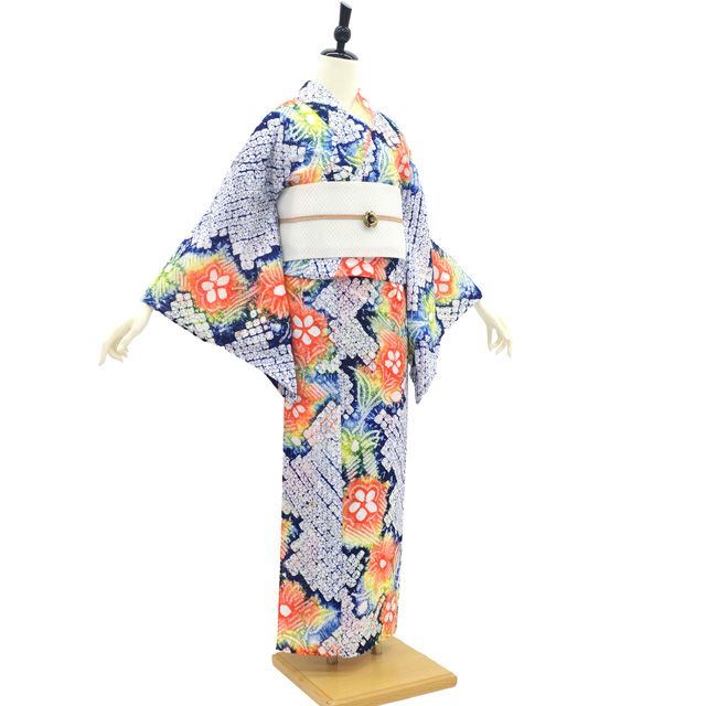 中古】 夏物 本場有松鳴海絞り 浴衣 リサイクル 有松 ゆかた