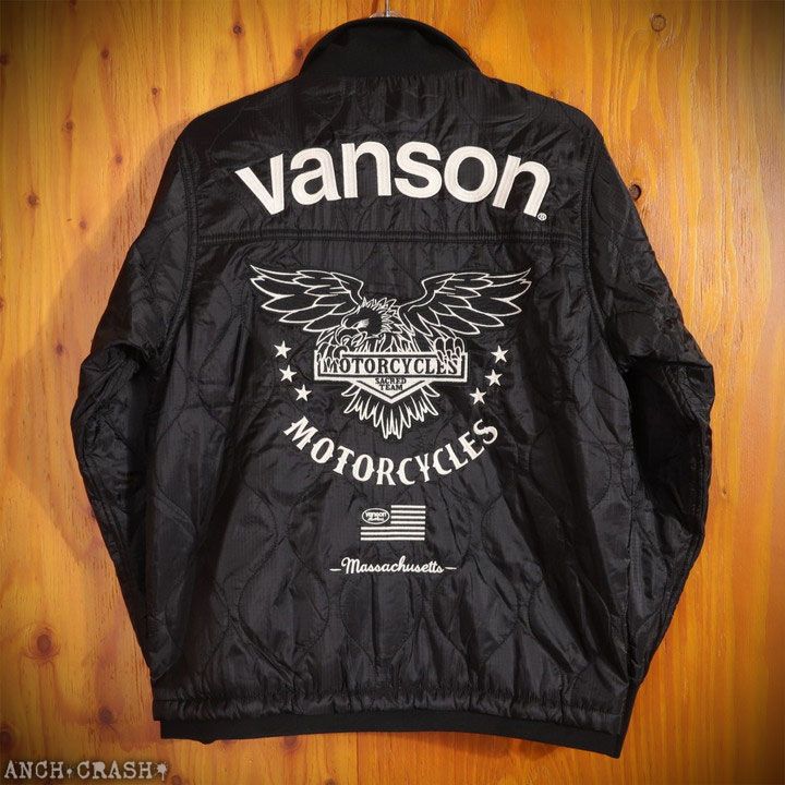 VANSON バンソン キルティングジャケット NVJK-2408 ブラック イーグル