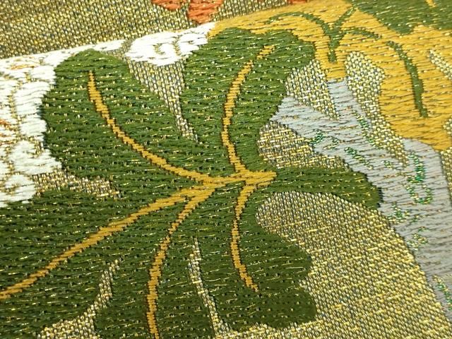 平和屋本店□極上 創業280年 誉田屋源兵衛 六通柄袋帯 唐織 紫陽花