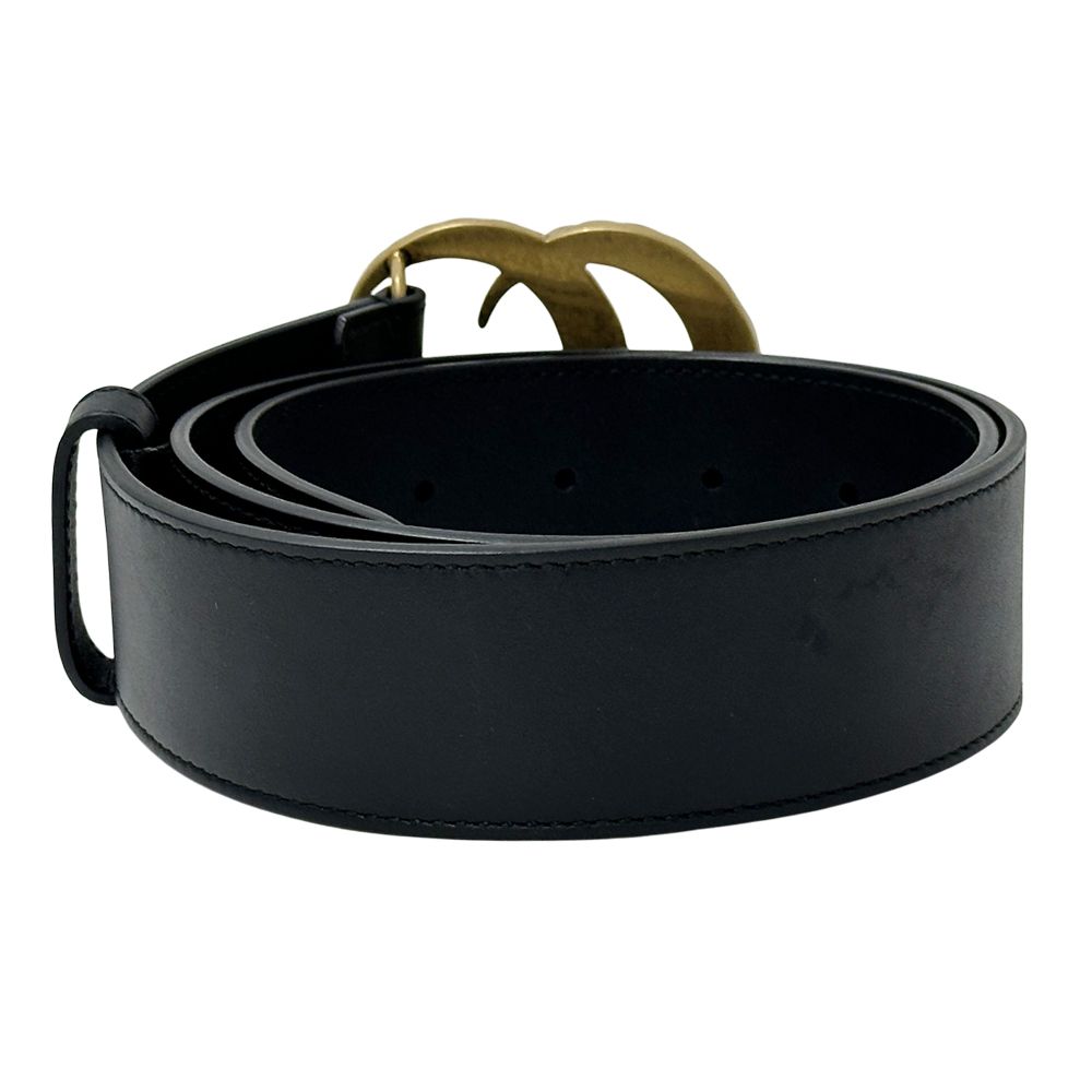 グッチ GUCCI ベルト レディース ブランド ダブルG レザー フェイクパール ブラック ゴールド 453260 GGマーモント GGロゴ かわいい