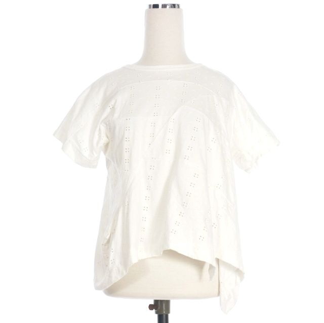 トリココムデギャルソン tricot COMME des GARCONS レースTシャツ  カットソー 半袖 S ホワイト 白 TS-T001