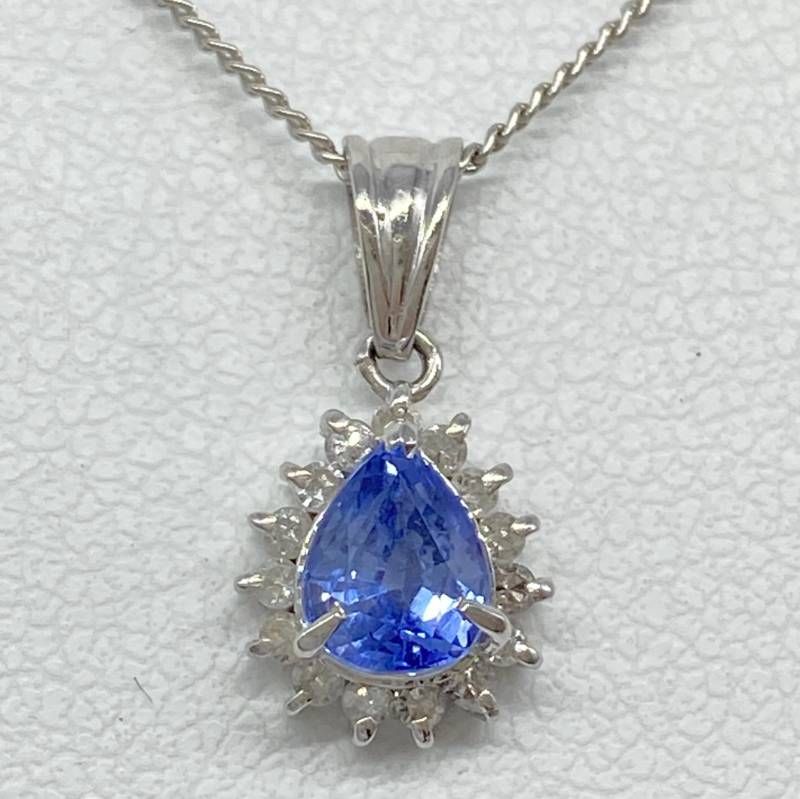 希少】天然サファイア 0.63ct ネックレス Pt900/850 ダイヤ - メルカリ
