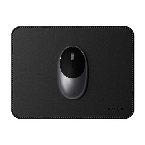 ブラック Satechi Ecoレザー マウスパッド 漆塗りやニス塗装の木製デスクにも可 (25x19cm) (ブラック)