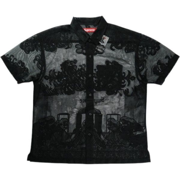 Size M SUPREME シュプリーム 25SS Last Supper Lace S|S Shirt Black 半袖シャツ 黒 品-非常に良い 20826155