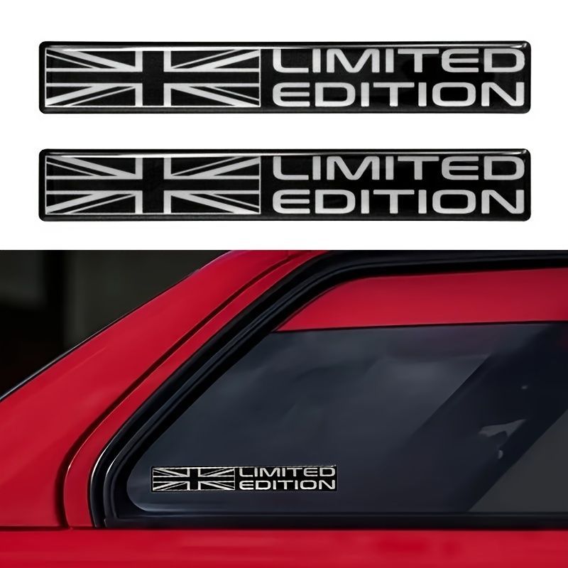 2個セット エンブレム LIMITED EDITION 13.6cm イギリス国旗 ブラック 黒 ステッカー ユニオンジャック 樹脂 車外アクセサリー  車用 ロゴ バイク おしゃれ かっこいい デカール 外装 シール t3419 - メルカリ