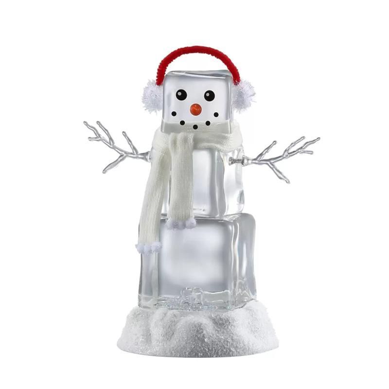 2つクリスマス スノーマン ランタン 35cm ウォーターグローブ