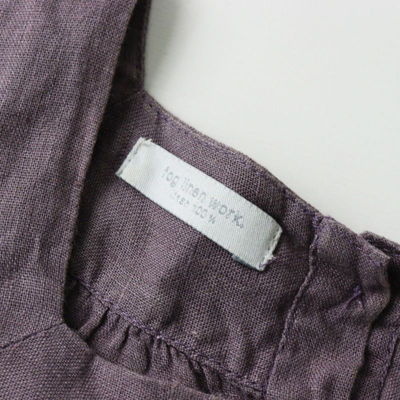 美品 fog linen work 麻100% ルペ チュニック ギャザー フォグリネンワーク fog linen work ラウンドネック ギャザー