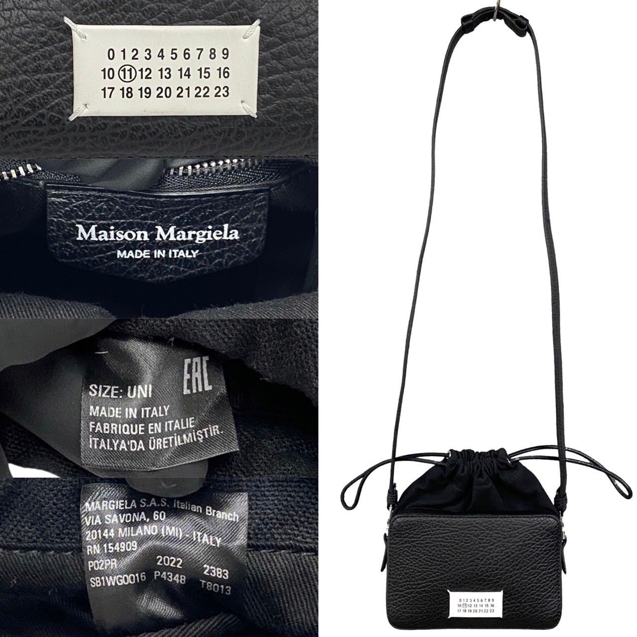 未使用　メゾンマルジェラ　5AC ショルダーバッグ　ポシェット　正規品 Maison Margiela】メゾンマルジェラ ショルダーバッグ レザー