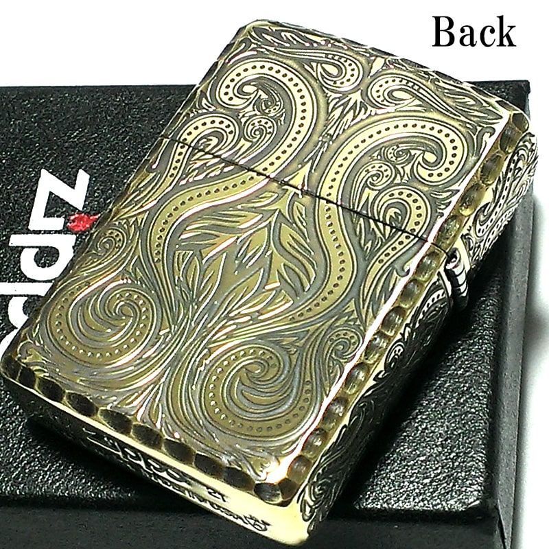 ZIPPO アーマー アラベスク ラグジュアリー ５面 アンティークゴールド ブラス 燻し 金 ジッポ ライター かっこいい 豪華 繊細  コーナーリューター おしゃれ 重厚 メンズ ギフト プレゼント - メルカリ