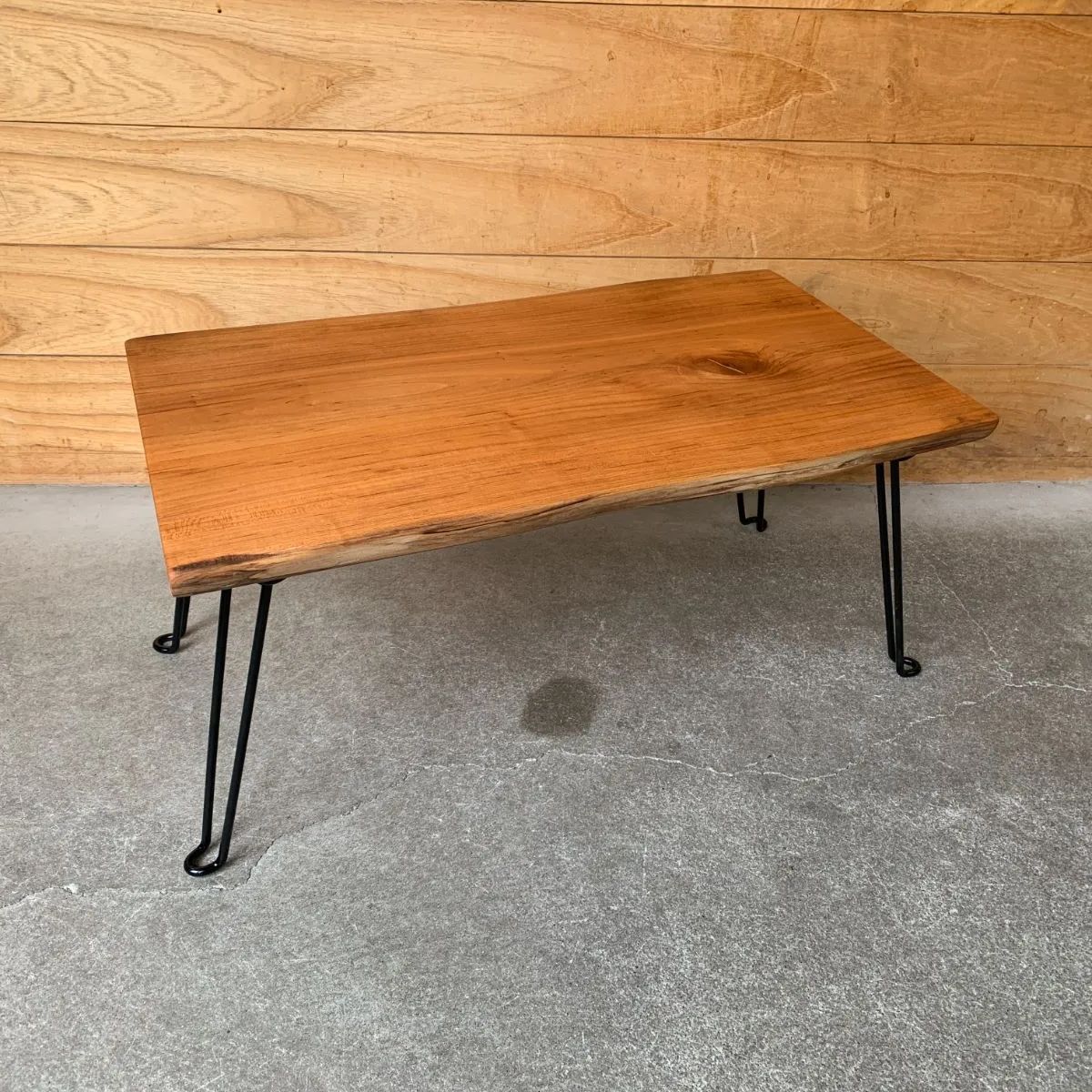 桜 サクラ 一枚板折り畳みテーブル 木製 ローテーブル ちゃぶ台 【公式