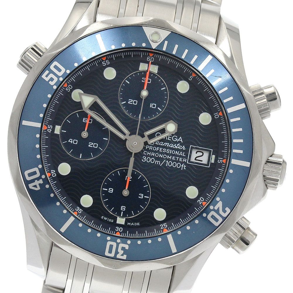 オメガ OMEGA 2599.80 シーマスター300 デイト クロノグラフ 自動巻き メンズ 保証書付き_912770