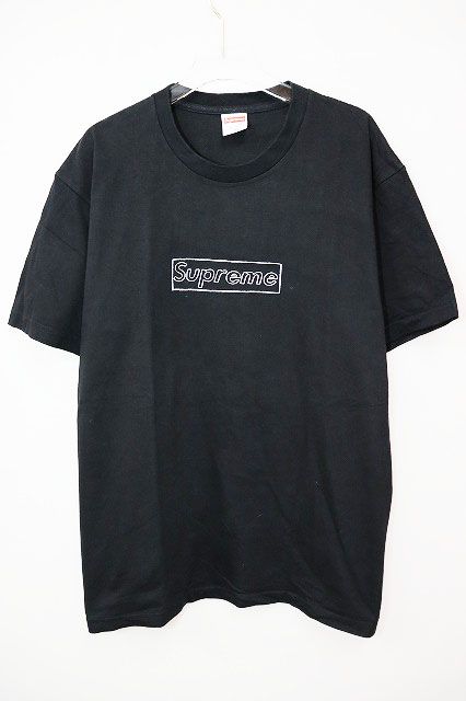 シュプリーム SUPREME × KAWS 21SS CHALK LOGO TEE M カウズ チョーク ロゴ Tシャツ クルーネック 半袖 ブラック  【ブランド古着ベクトル】【中古】☆AA☆240919 - Tシャツ