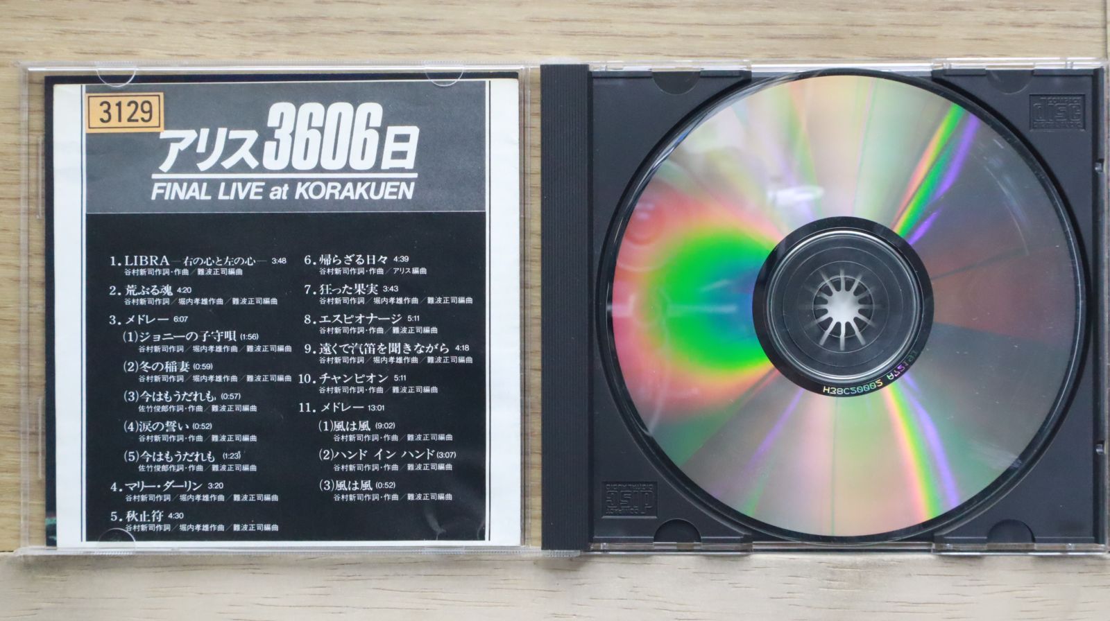 中古CD☆アリス/Alice□ 3606日～ファイナル・ライヴ・アット