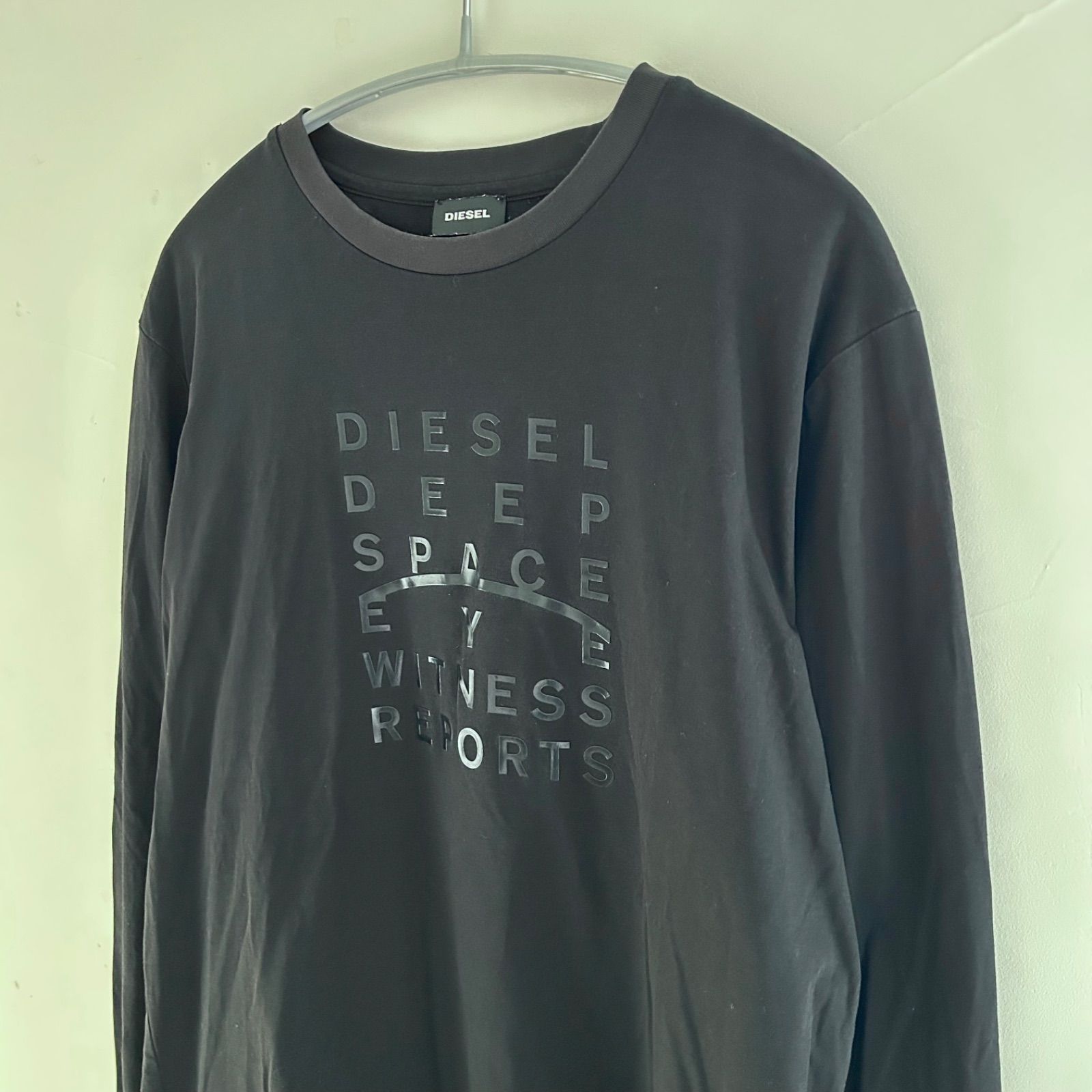 DIESEL ディーゼル ロングスリーブTシャツ ロゴパッチ ブラック 黒 M 