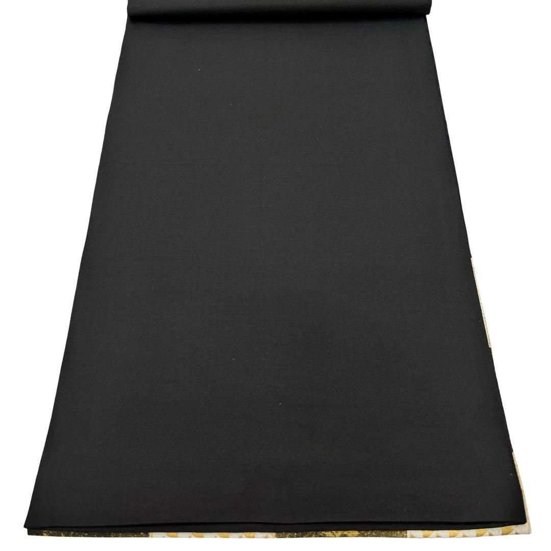 袋帯 格子に鱗模様 箔散らし 金彩 黒色 O-4134 - 袋帯 