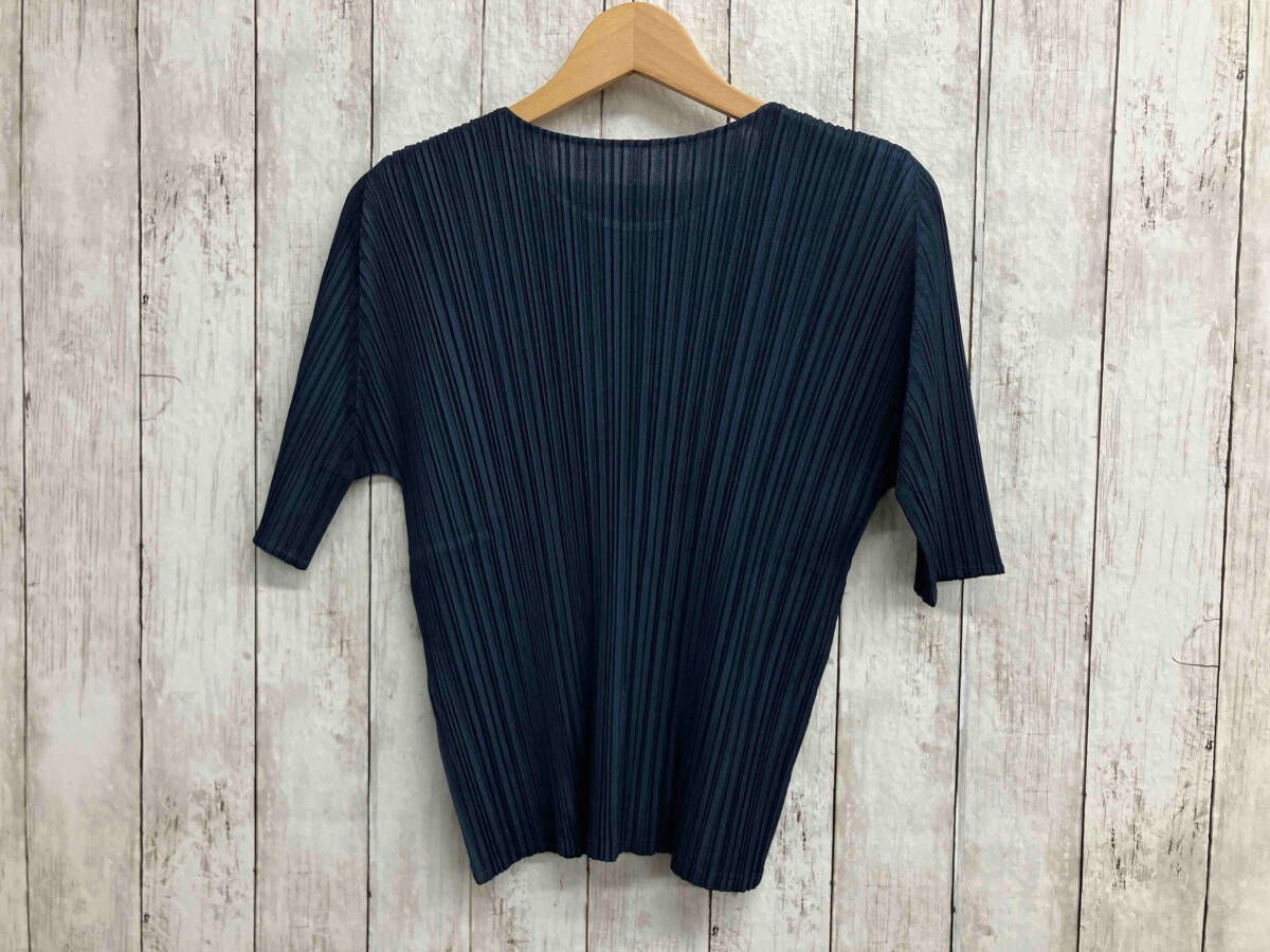 イッセイミヤケ ISSEY MIYAKE me スクエア トップス ネイビー ISSEY