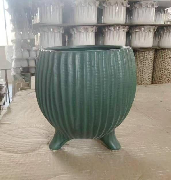 イギリス WOODLODGE ウッドロッジ 植木鉢 シリンダー型・塗り鉢　フルール柄　直径30cm RHS FLORA GL Fleur30 N0052 Woodlodge ウッドロッジ イギリス 6号 脚付き グリーン 植木鉢