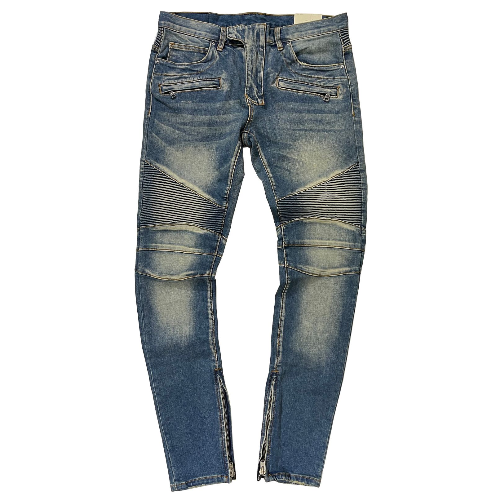mnml M14 バイカー スキニー デニム パンツ ブルー STRETCH DENIM BLUE 