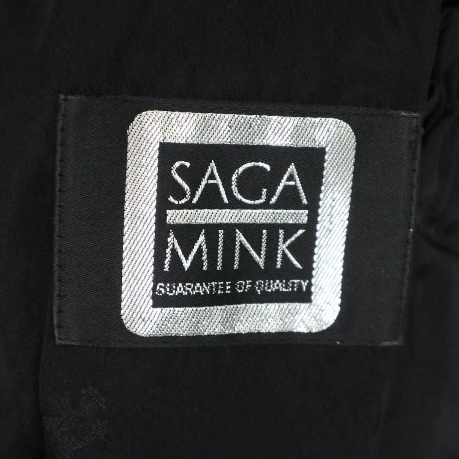 【希少】MESSALA SAGA MINK 毛皮コート　ファーコート　銀タグ　黒 希少】MESSALA SAGA MINK 毛皮コート ファーコート XL 13 銀サガ 銀