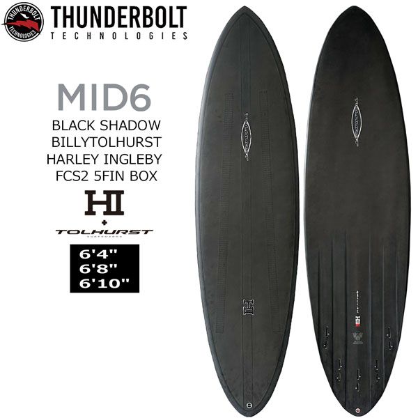 サーフボード 24 サンダーボルト THUNDERBOLT MID6 BLACK SHADOW