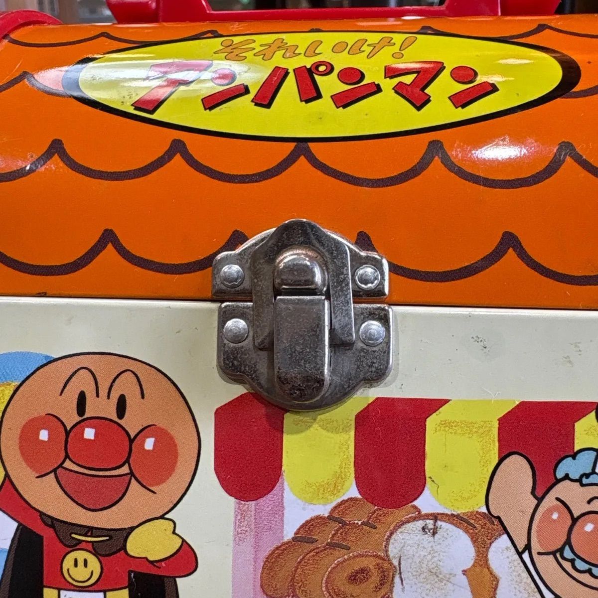 ?それいけ！アンパンマン】不二家パン工場缶ケース ブリキ 昭和レトロ 