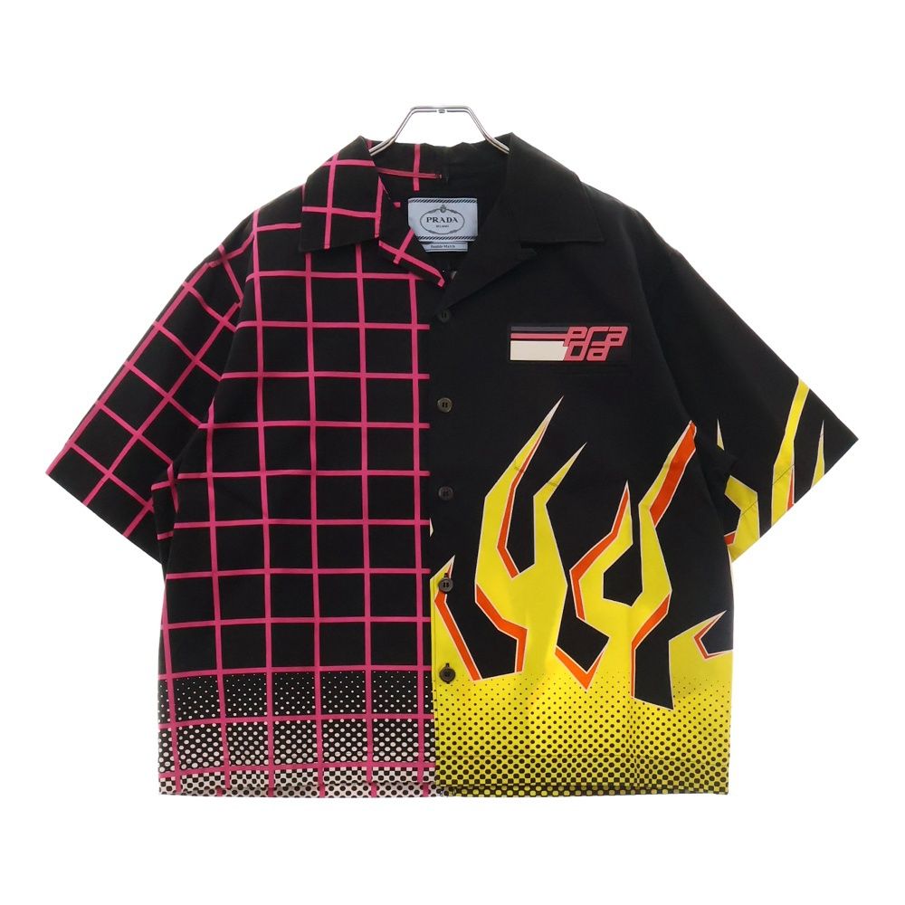 PRADA (プラダ) 18AW ラバーロゴ総柄プリントボクシーフィット半袖