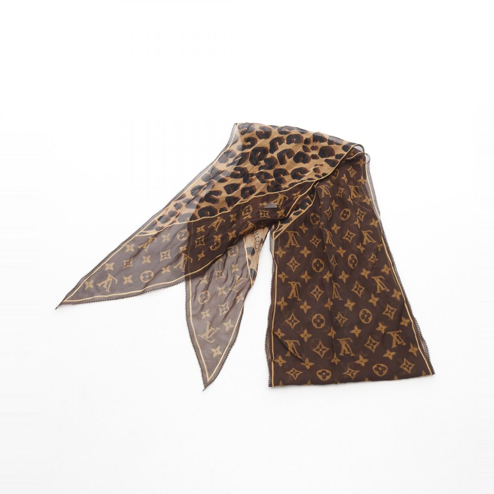 LOUIS VUITTON ルイヴィトン スカーフ カレ モノグラム レオパード