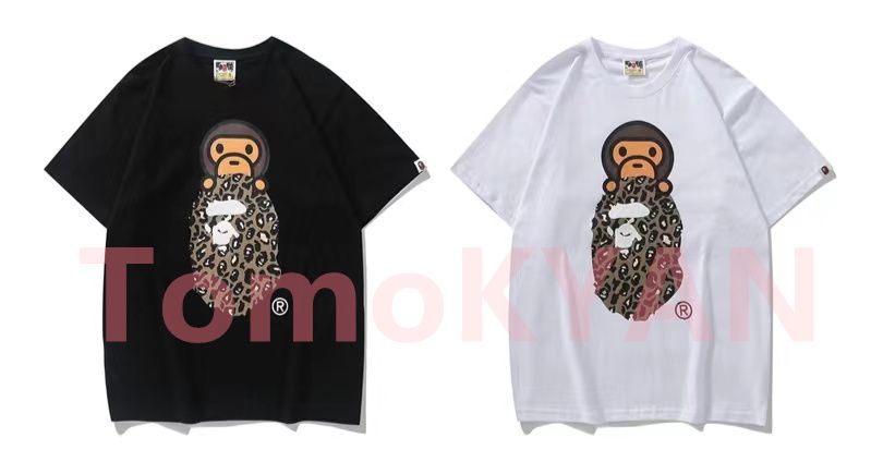 【値下】A BATHING APE アベイシングエイプ  Tシャツ 半袖    ブラック  ホワイト 2カラー選択