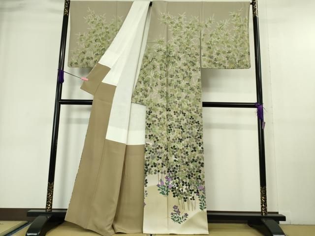 平和屋本店□極上 ファッションデザイナー 花井幸子 訪問着 刺繍 萩