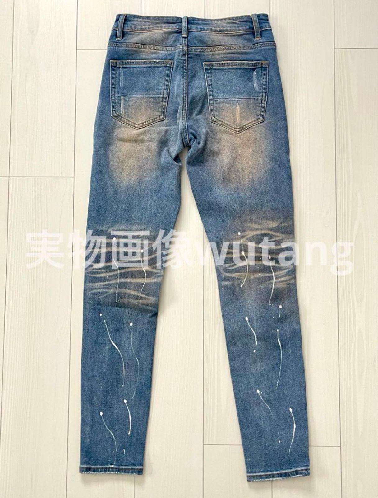 クラッシュデニム ダメージジーンズ スキニー US UK drip 腰履き クラッシュデニム ダメージジーンズ スキニー US UK drip 腰履き
