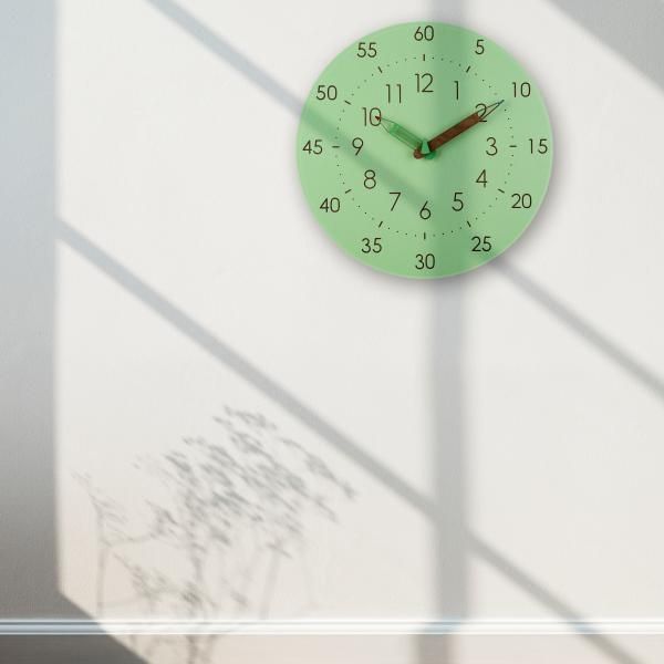 電波 知育時計 掛け時計 アナログ 木枠 保育園 幼稚園 小学校 知育時計