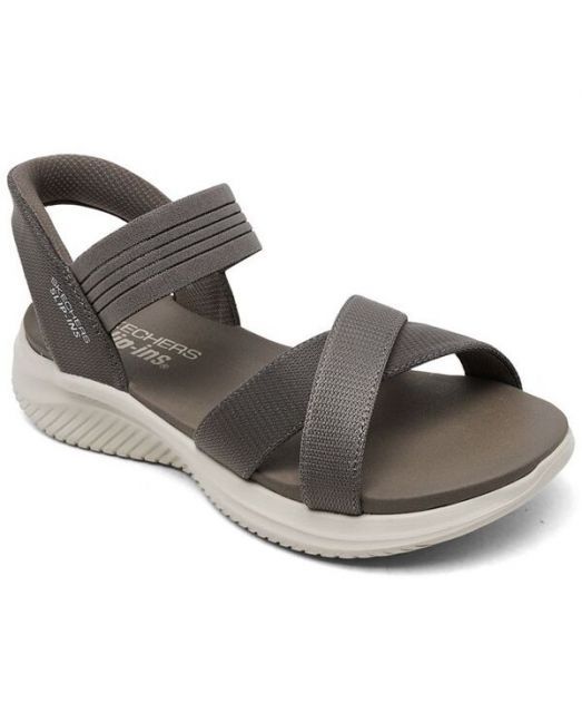 【送料無料】 スケッチャーズ レディース スニーカー シューズ Women's Slip-ins: Ultra Flex 3.0 - Never Netter Slingback Sandals from Finish Line Dark Taupe