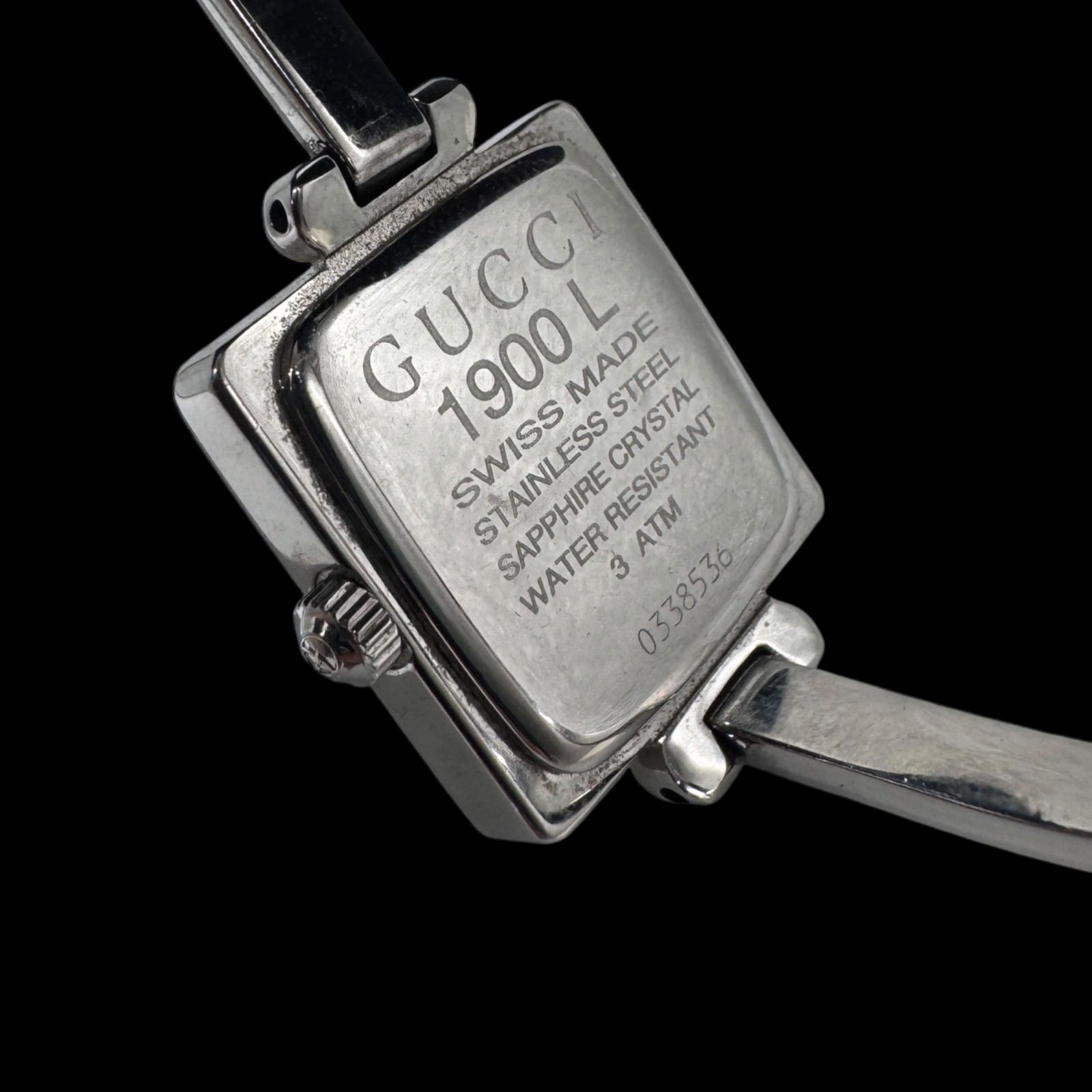 【正規品】グッチ 1900L QZ コールド文字盤 スクエア レディース 腕時計 新品電池稼働 GUCCI グッチ 1900L アイスブルー文字盤