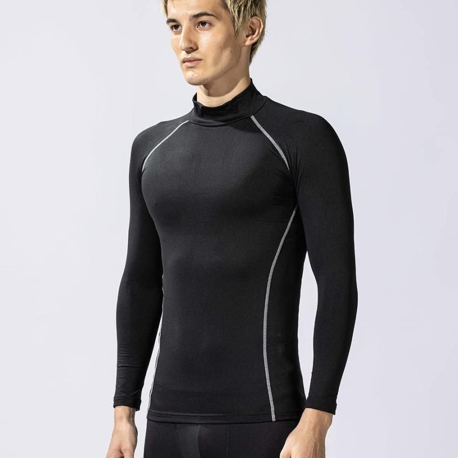 おたふく手袋 冬用インナー 長袖 ハイネック 保温 起毛 コンプレッション 吸汗速乾 メンズ JW-170 ブラック M 5枚組 WWW_OLIVIERBERNSTEIN_COM