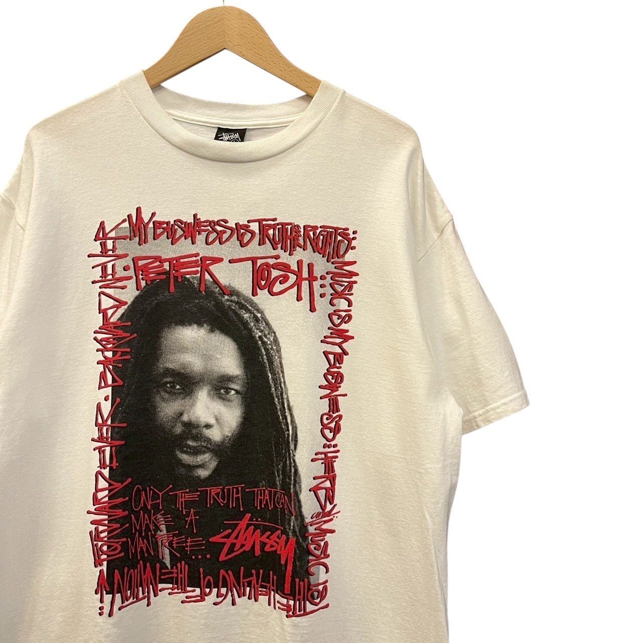 00s Deadstock!! ビンテージ STUSSY プリント Tシャツ L ホワイト