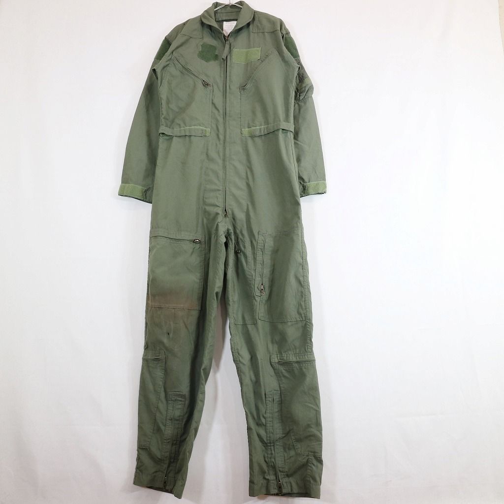 約94cm股下90年代  米軍実物 U.S.AIRFORCE  CWU-27/P オールインワン ミリタリー 戦闘服 オリーブグリーン (メンズ 40)   N8496