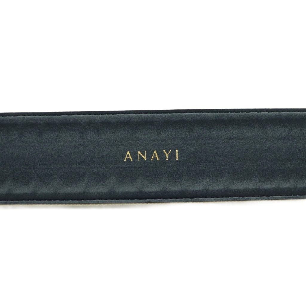 アナイ ANAYI キャンバスコンビベルト 紺 ネイビー オフホワイト