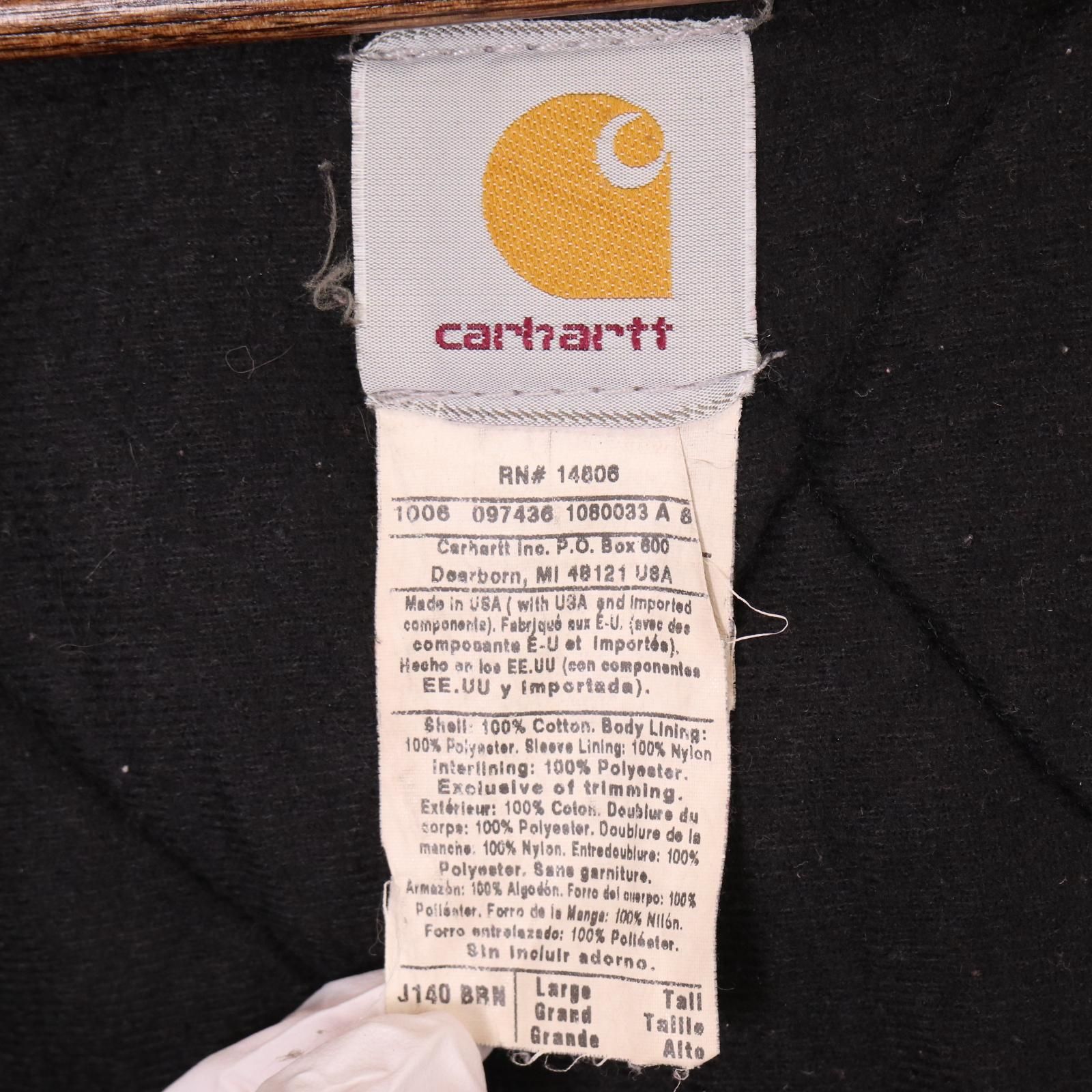 00年代 USA製 Carhartt カーハート アクティブジャケット ワークジャケット ベージュ (メンズ L) 中古 古着 A1157