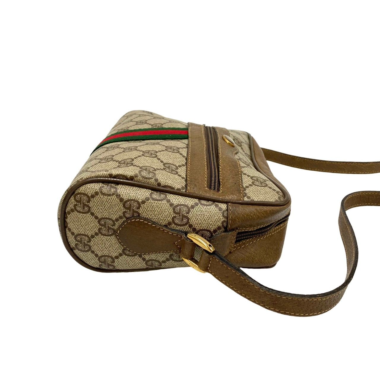 美品 GUCCI オールドグッチ ヴィンテージ GG ロゴ 金具 シェリーライン 