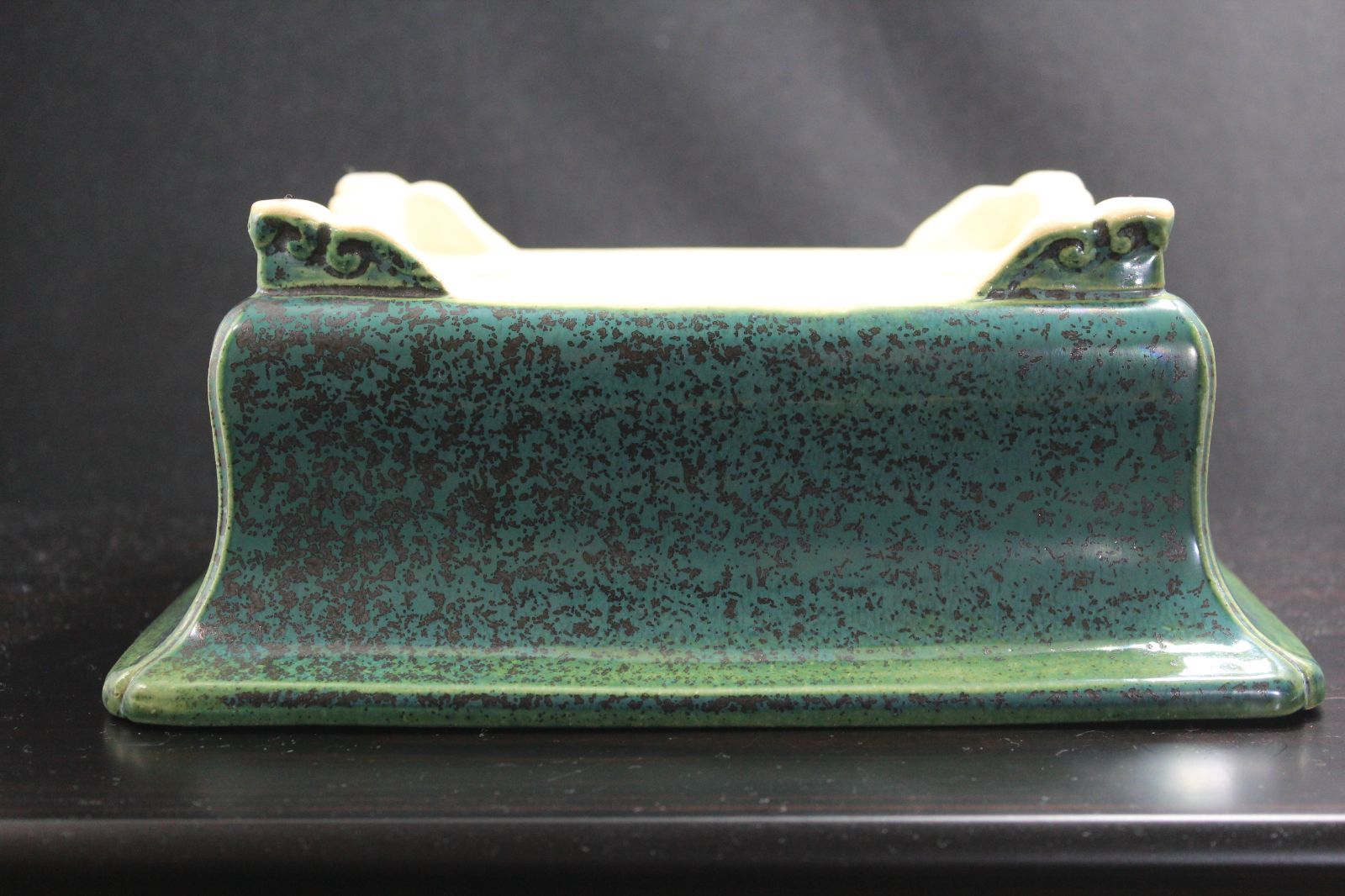 盆栽鉢 常滑焼 鴻陽 長方形 25.3cm 緑 織部 T055 - メルカリ