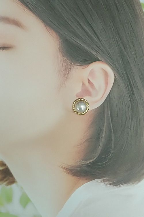 タサキ 田崎真珠 マベパール イヤリング K18イエローゴールド TASAKI  