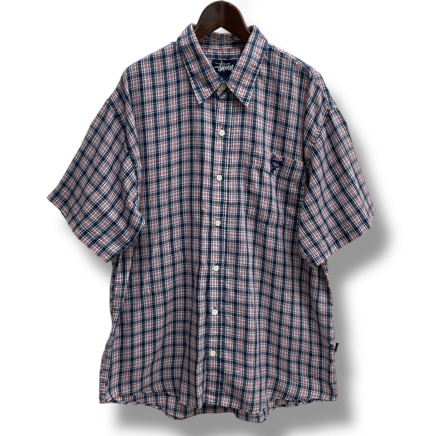 old stussy チェックネルシャツ 90s designed in USA old stussy 90s チェックシャツ usa製 90s USA製 old stussy 短