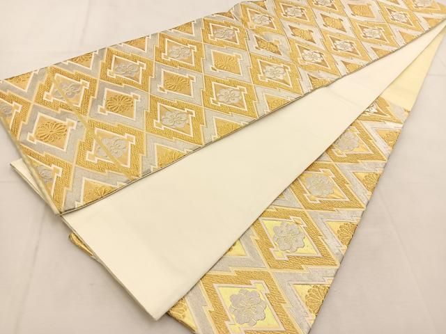 平和屋着物◎六通柄袋帯 唐織 松 金銀糸 正絹 逸品 BAAU8113hv
