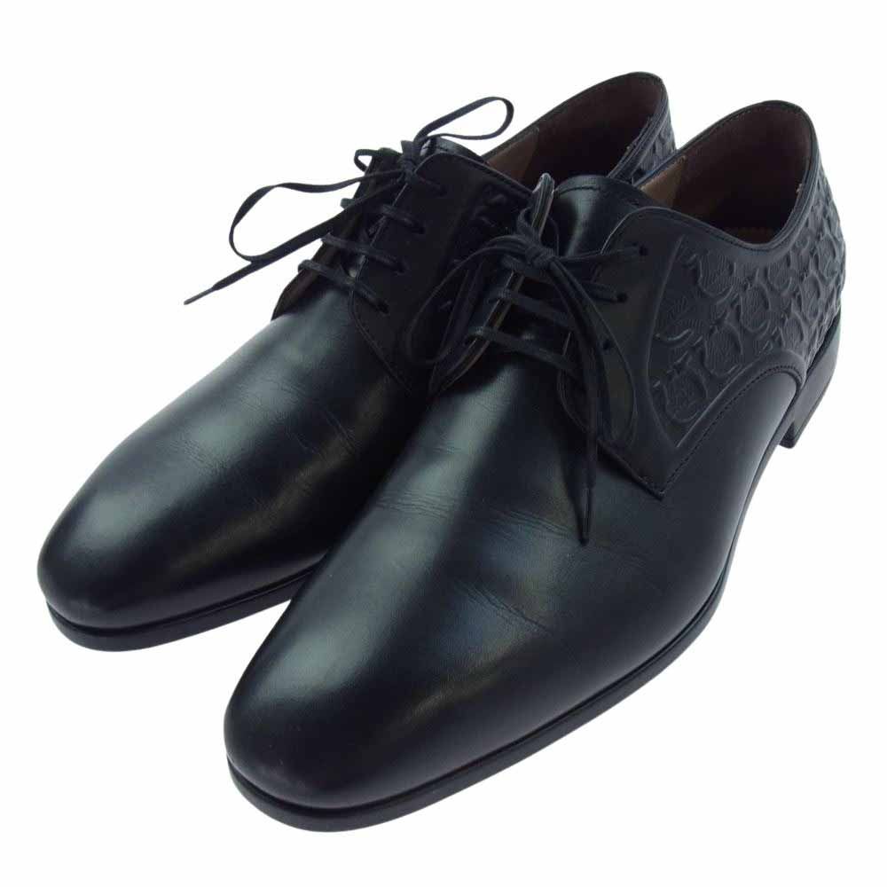 サルバトーレフェラガモFERRAGAMO ブラック レースアップ ドレスシューズ フェラガモブラックレザー ドレスシューズ レースアップ