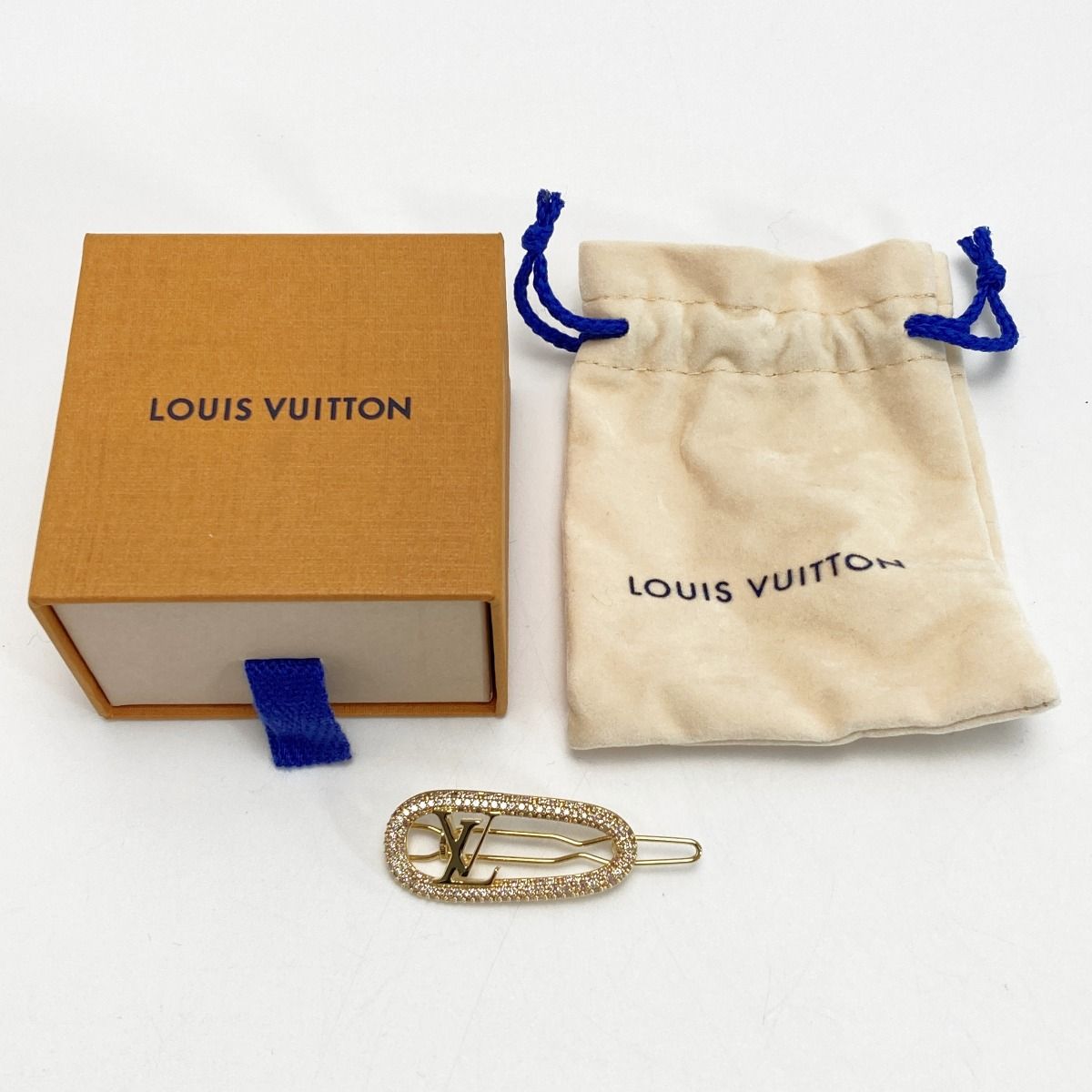 LOUIS VUITTON ルイヴィトン バレッタ マイLV チェーン ストラス ラインストーン M02088 ヘアクリップ GP 箱 布袋有 DECORATOM_COM_BR